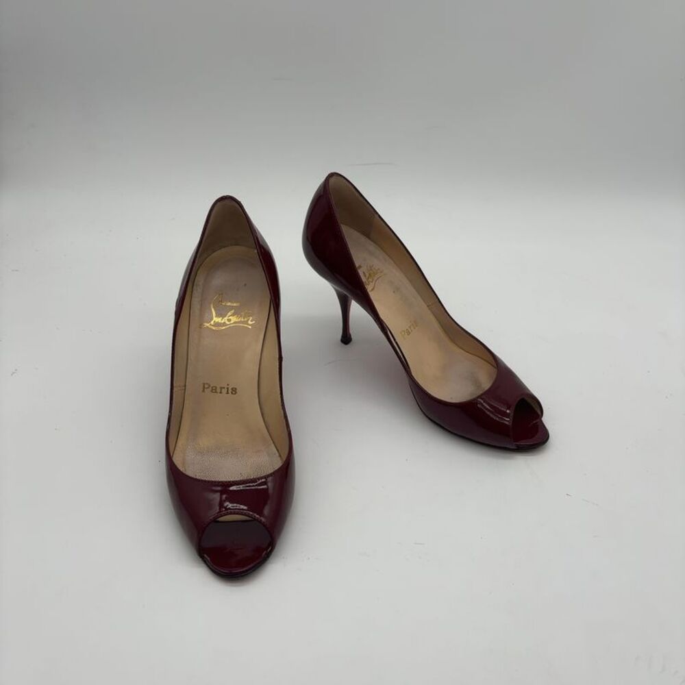 Christian Louboutin Yoyo Peep Toe Patent Leather Pumps